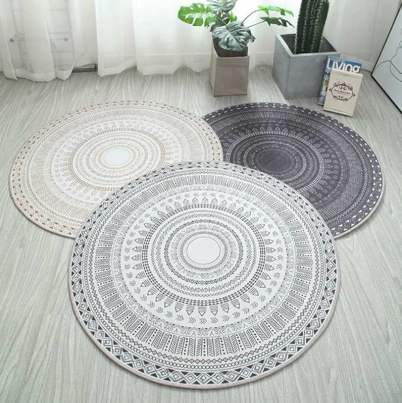 値段 新しいイン北欧ラウンドカーペットコンピュータチェアフロアマットキッズテント敷物ホーム玄関/廊下玄関クローク敷物とカーペット