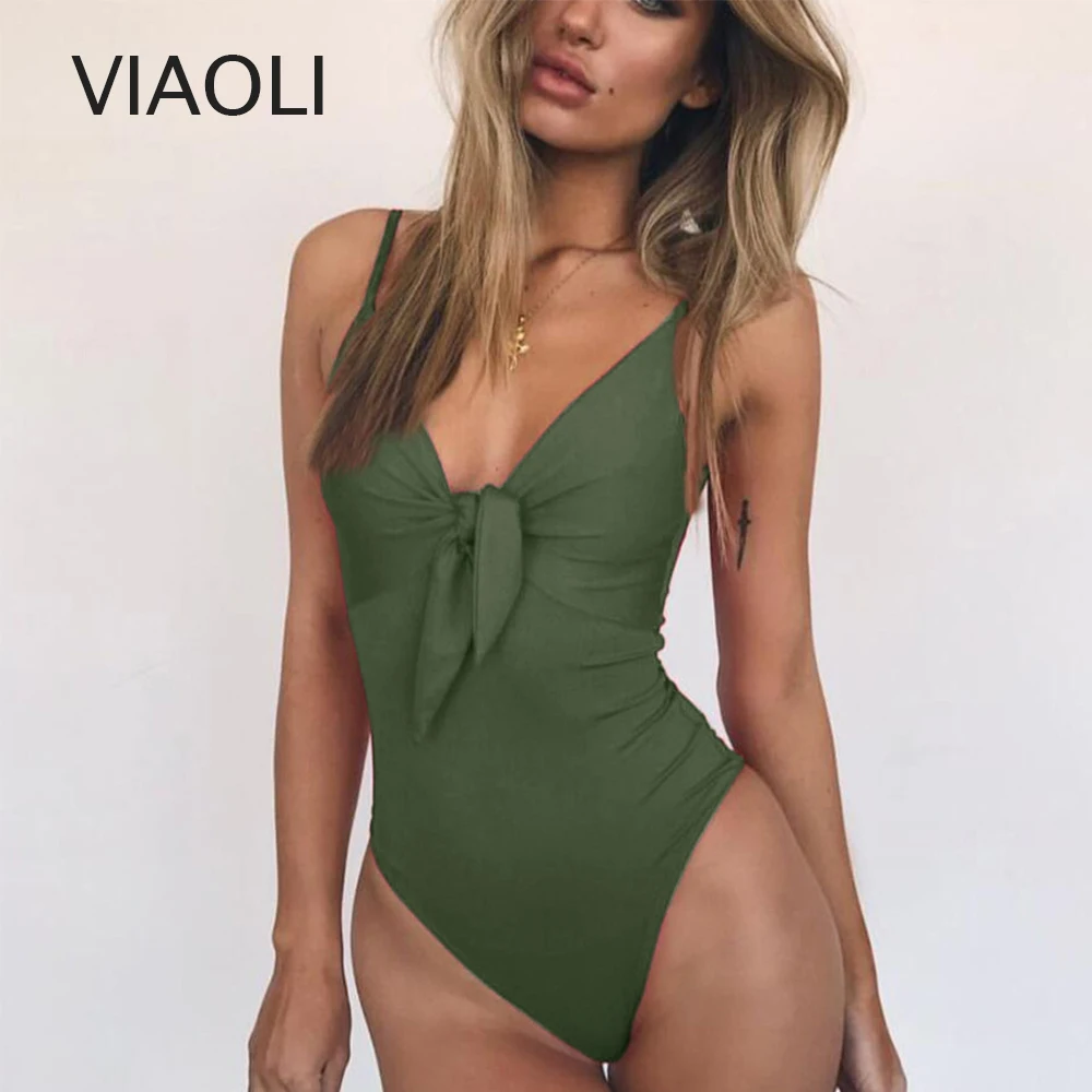 VIAOLI, Женский сдельный купальник, бандаж, бикини, пуш-ап, бюстгальтер, монокини, купальники, купальники размера плюс, новинка, зеленый, оранжевый