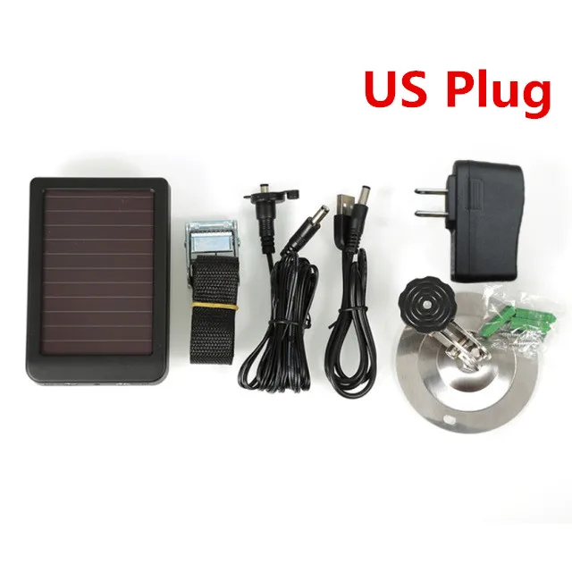 US Plug HC300M HC550M/G фото-ловушки охотничья игровая камера батарея Солнечная Панель зарядное устройство Внешняя Солнечная панель питания для дикой камеры - Цвет: US Plug