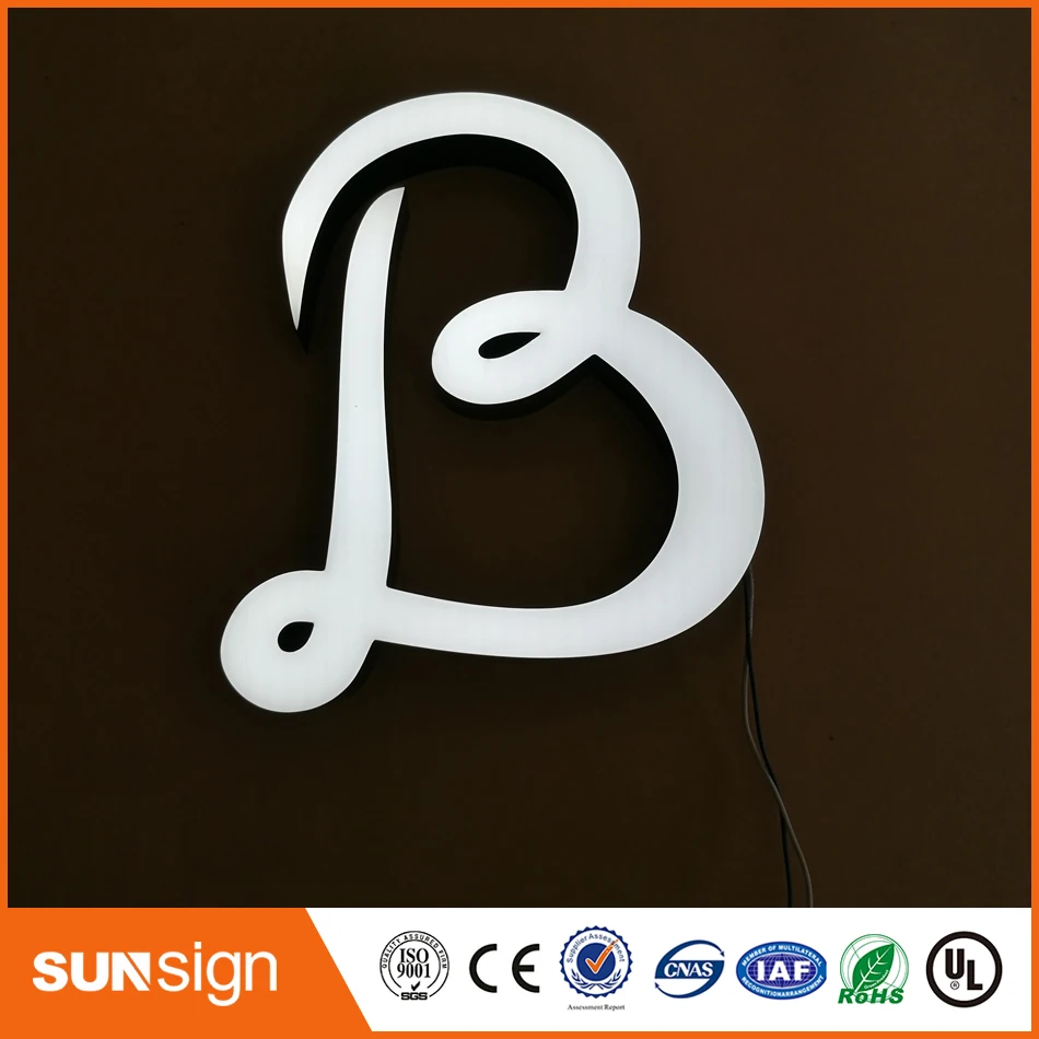 Custom outdoor advertising back lit 3D LED letter sign logo