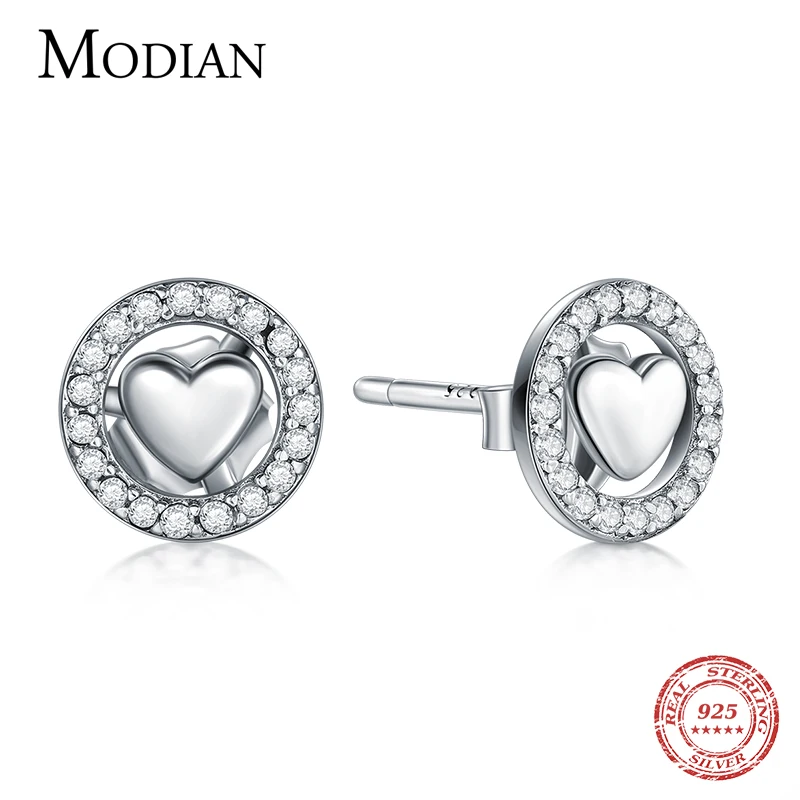 Modian 100% реальные 925 стерлингового серебра Мода Любовь Навсегда серьги гвоздики