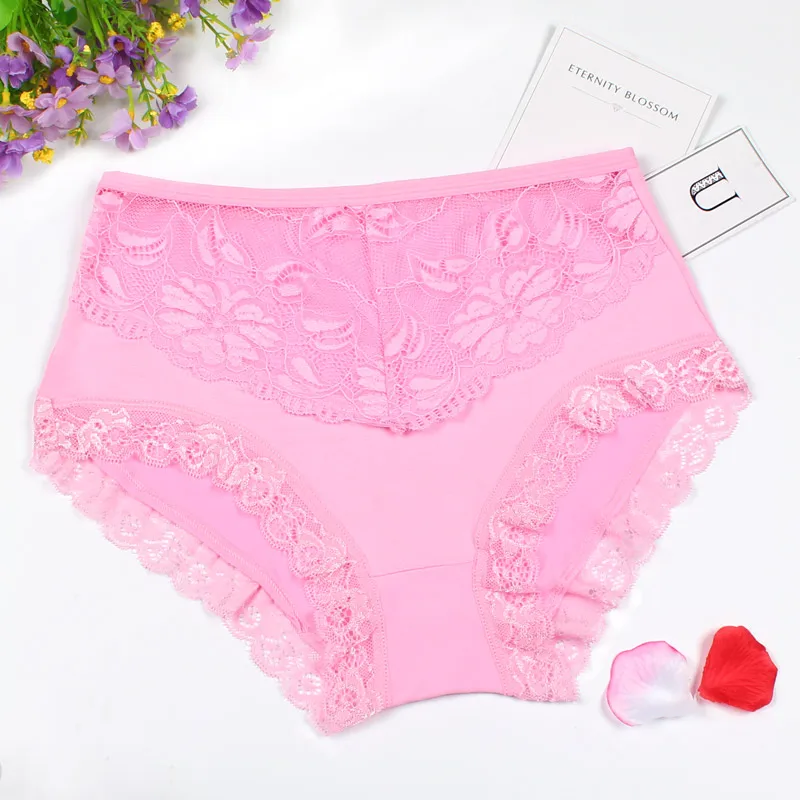 WP186 pink Новинка,, женские кружевные трусики с вышивкой высшего класса, с высокой талией, женское нижнее белье большого размера, сексуальные трусики - Цвет: WP186 pink
