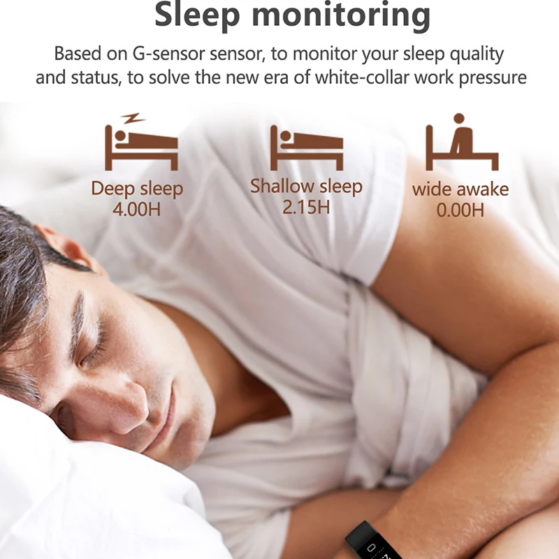 Смарт-браслет с пульсометром тонометром фитнес-трекером смарт-браслет