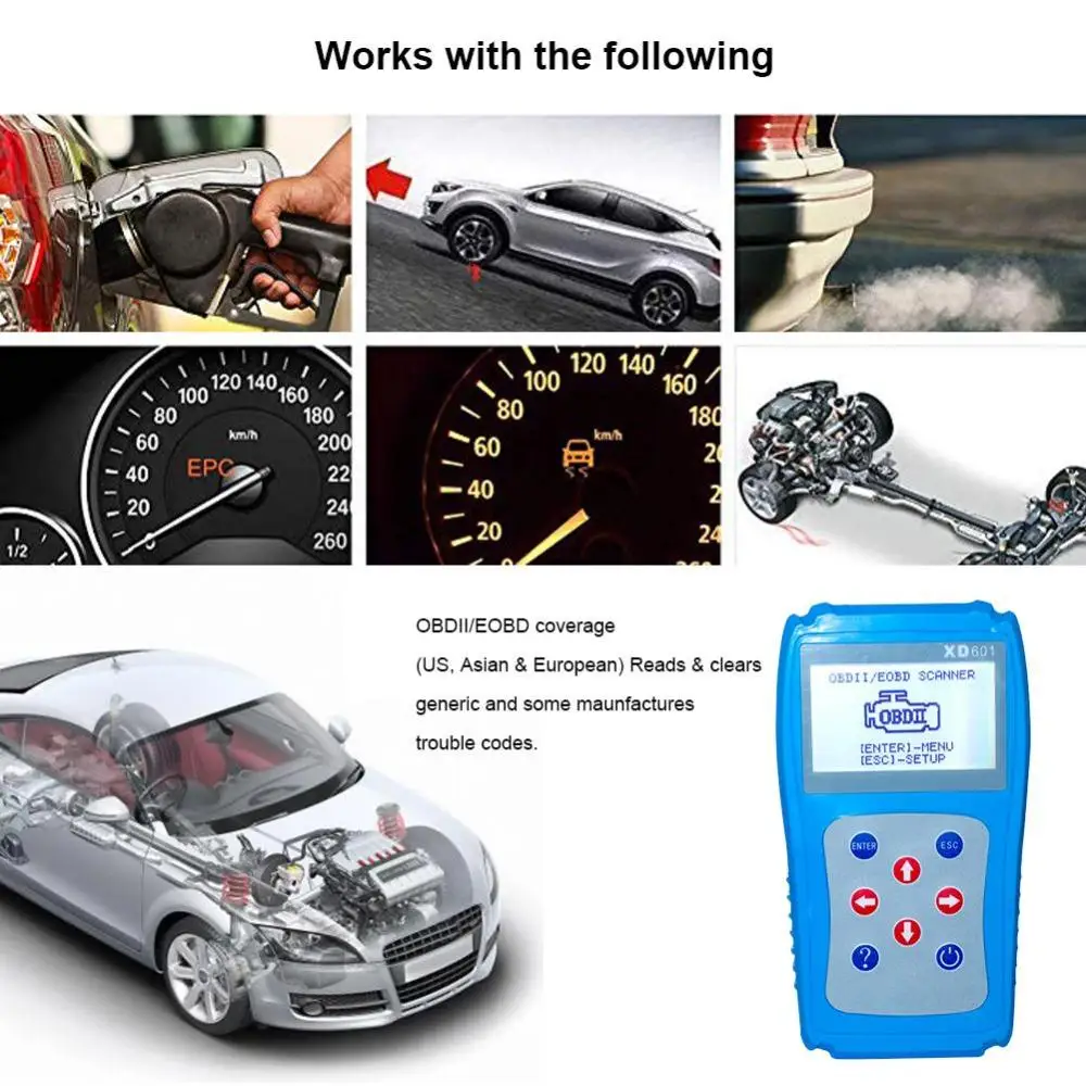 

Diagnostic Scanner XD601 OBDII EOBD Auto Code Reader Data Tester Diagnostic Scan Tool Multi-Language For Cars Trucks