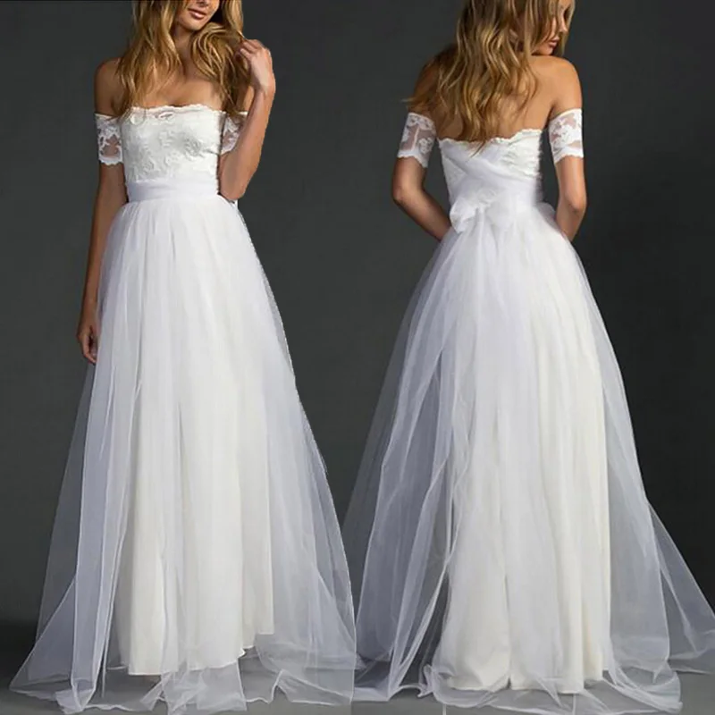 Новое длинное шифоновое вечернее платье подружки невесты белое с открытыми