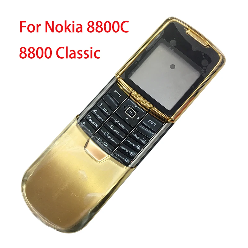 Для Nokia 8800 Sirocco 8800SE металлический полный корпус для 8800 класс металлический полный корпус английский/клавиатура с русским шрифтом с логотипом
