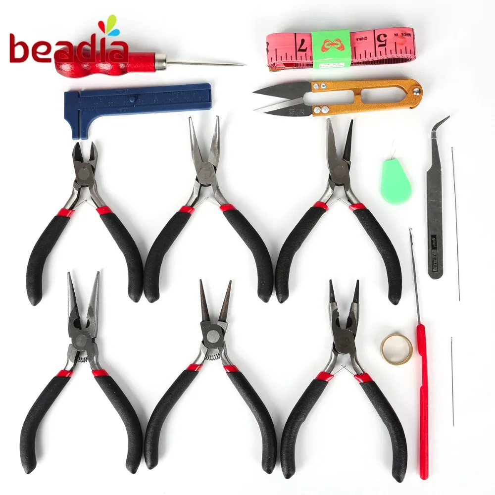 Ручной инструмент 6 шт. черные плоскогубцы иглы для бисероплетения в носу 16