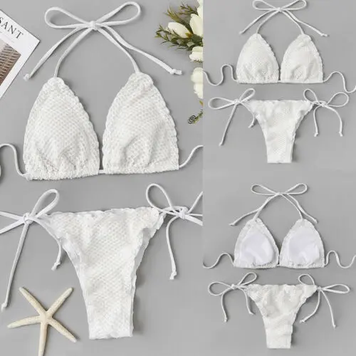 Женский сексуальный бандажный белый комплект бикини 2019 бюстгальтер пуш-ап