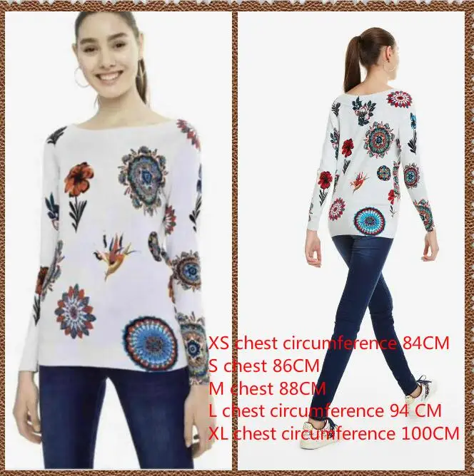 14 XS -XL Хлопок испанский DEG весна и осень вязаный свитер XS-XXL - Цвет: 14 XS -XL