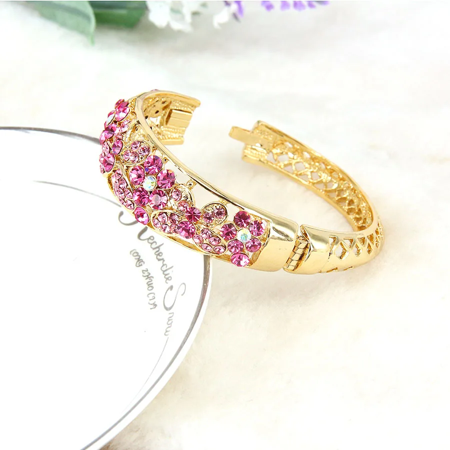 Женские браслеты с австрийскими кристаллами свадебные ювелирные украшения