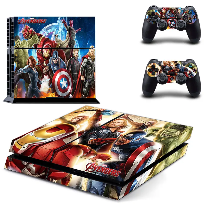 Наклейка Marvel The Avengers Iron Man Hulk для PS4 Виниловая наклейка консоли Playstation 4 и 2