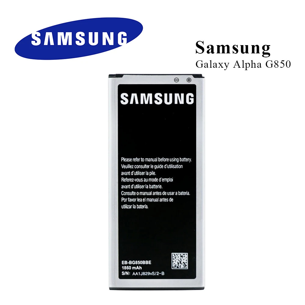 Оригинальная Аккумуляторная батарея Φ для Samsung Galaxy Alpha G850M G850T G850Y 1860 мАч литий