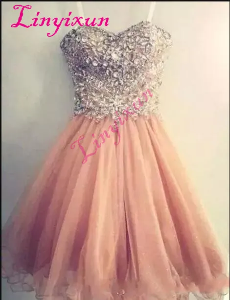 

2021 Popular Homecoming Dresses Spaghetti Strap Tulle Beaded Short Coral Prom Dress Short Junior Senior Evening Party gown