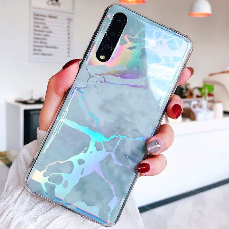 Глянцевый мраморный чехол для Huawei Y6 Y5 Y7 Prime 2018 P20 Pro Nova 3 3i 3E 2S 2 Lite чехлы Honor 10 7C 7A