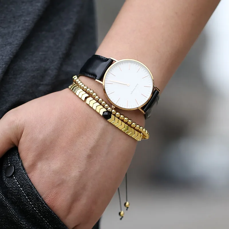 3 шт./компл. Набор браслетов из натуральной кожи мужские медные с фианитами стрелы