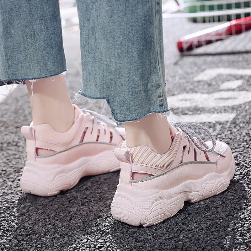 Повседневная женская обувь 2019 новые массивные кроссовки для Для женщин с