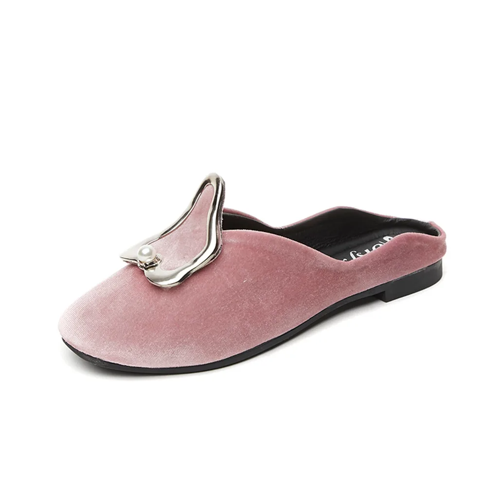 Роскошная женская обувь на плоской подошве с закрытым носком женские летние