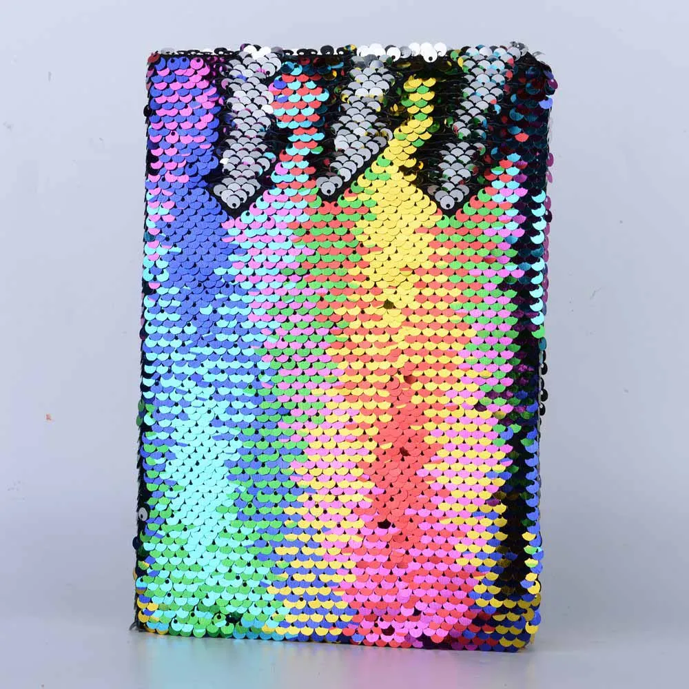 rainbow2 Новинка года, А5, блокнот, Цветные двусторонние пайетки, дневник для маленькой девочки, 78 блокнот со страницами, дневник DIY, личный дневник - Цвет: rainbow2