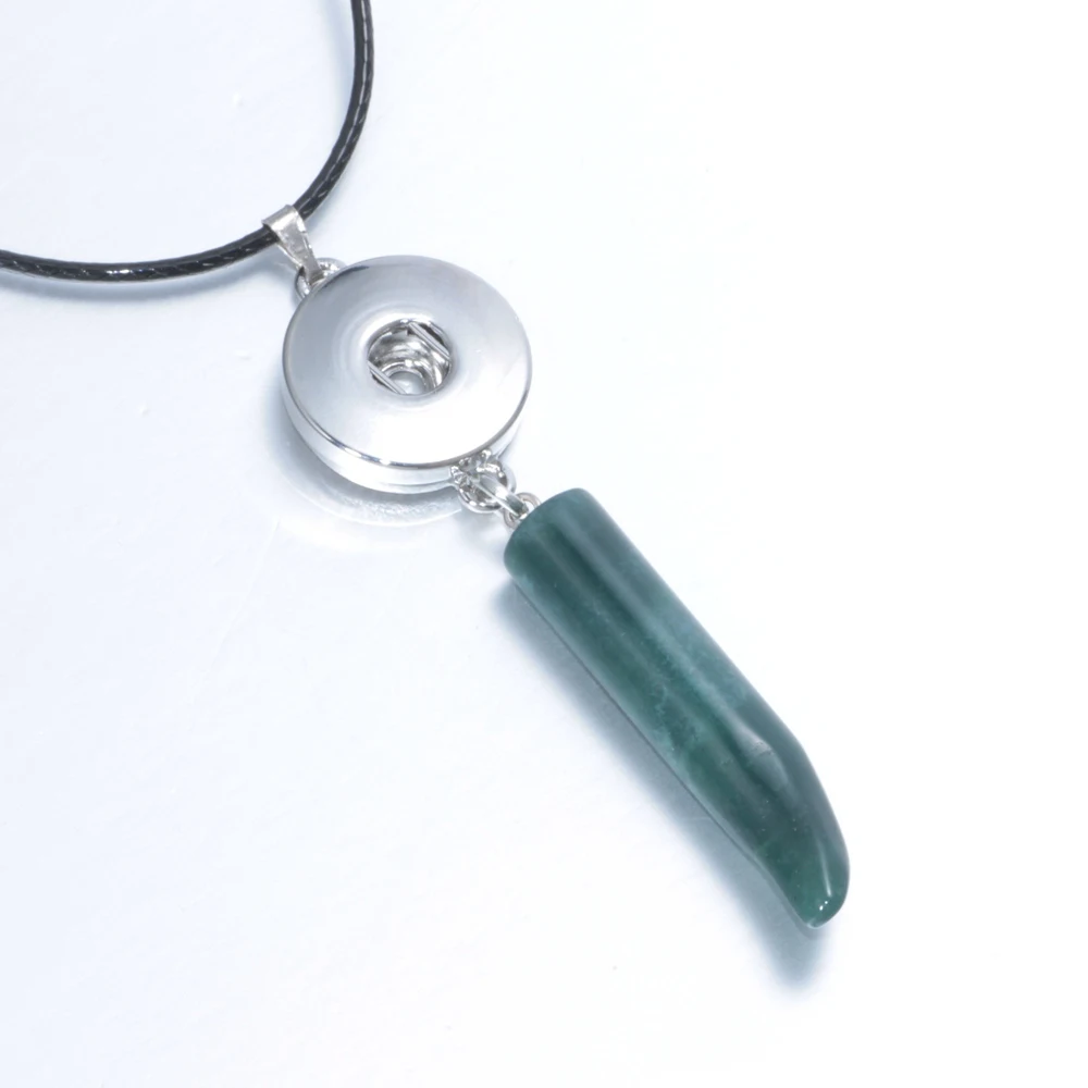 Новые поступления Натуральный камень Полумесяца кулон Цепочки и ожерелья кнопки