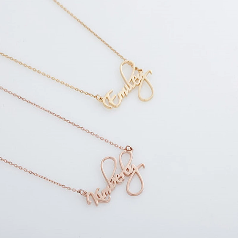 Имя серебряное колье монограмма Цепочки и ожерелья ювелирные изделия серебро
