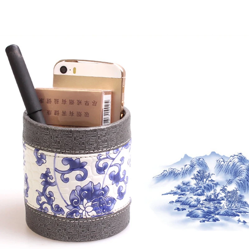 1 шт. сумка для хранения на автомобильном выходе синяя и белая фарфоровая кожа