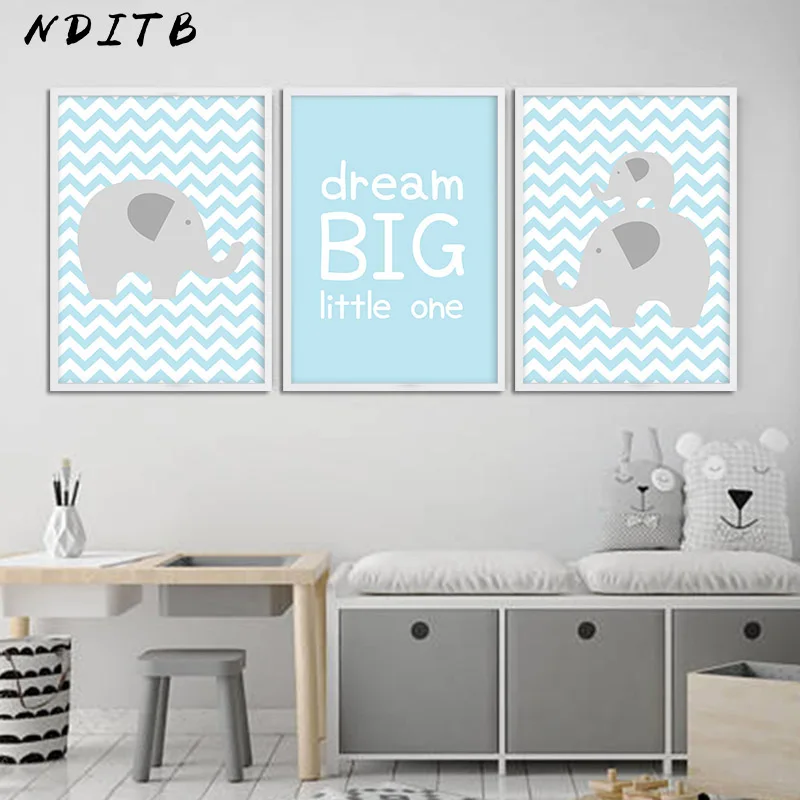 NDITB Dream большая мультяшная постер с жирафом детская настенная картина на холсте