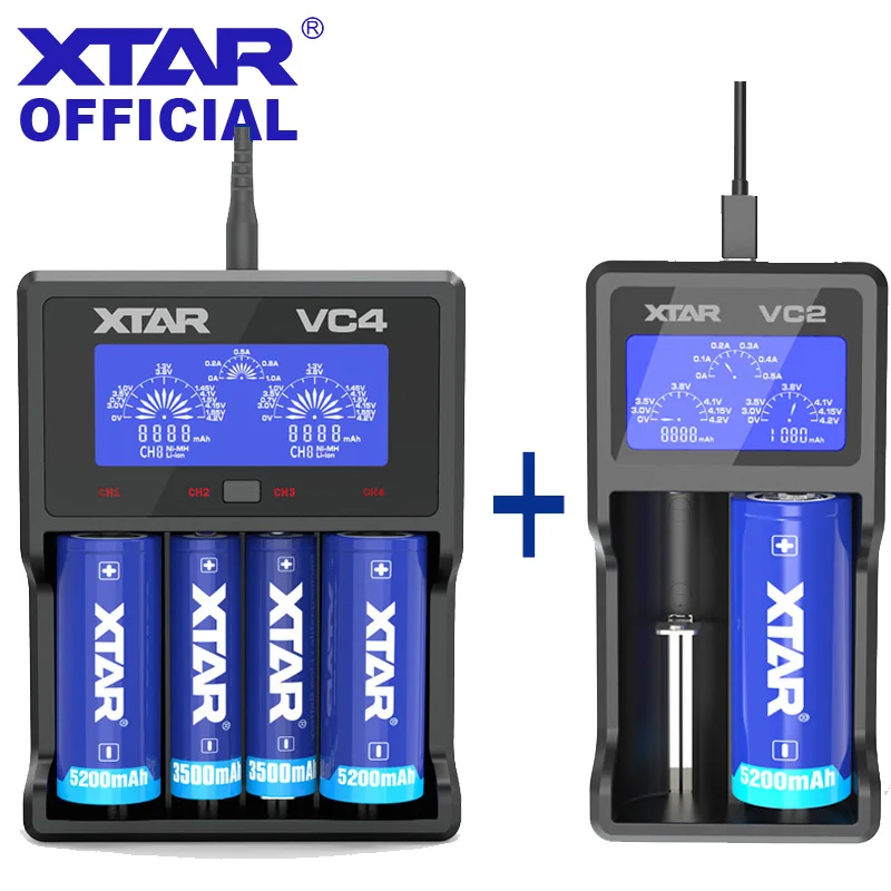 Набор зарядных устройств для аккумуляторов XTAR VC2 VC4 зарядное устройство с