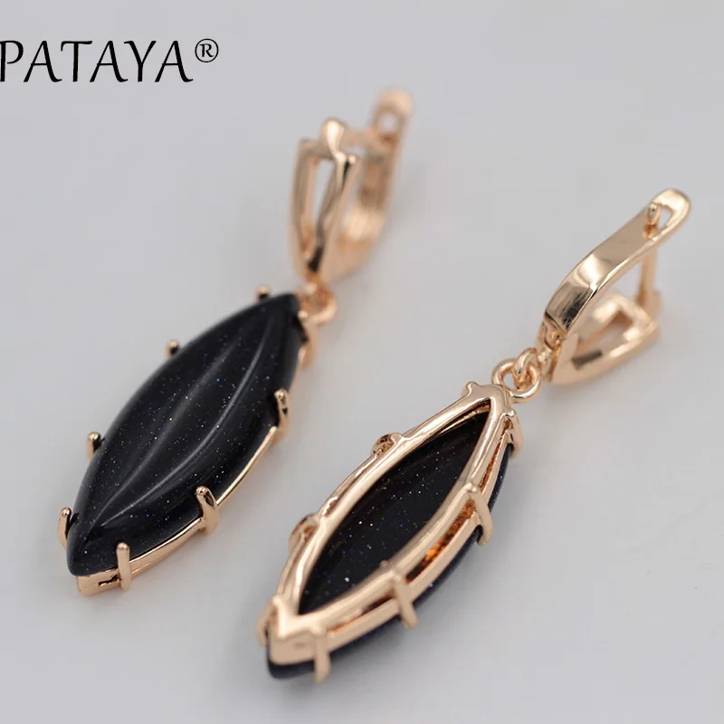 PATAYA, эксклюзивный RU,, 585, розовое золото, висячие серьги, разноцветные, натуральный камень, серьги для женщин, вечерние, свадебные, индийские ювелирные изделия
