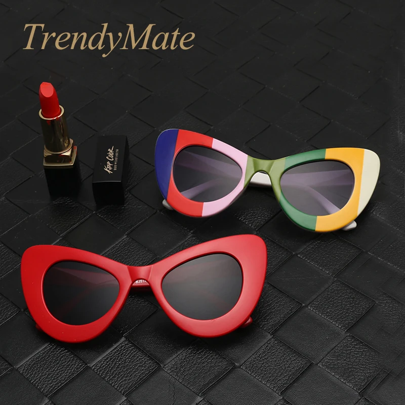 TrendyMate недорогие ретро летние солнцезащитные очки кошачий глаз новые модные