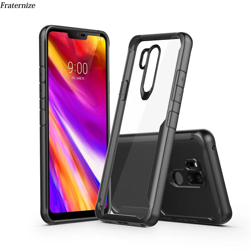 G7 transparent Case shockproof Clear Phone For LG ThinQ Soft TPU Silicone+Hard Acrylic Back Cover Full Protective |