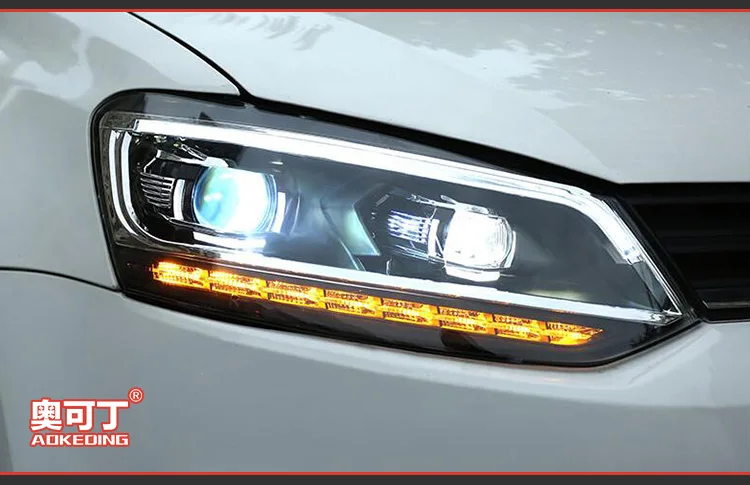 AKD автомобильный Стайлинг для 11-18 VW Polo фары Polo светодиодный фары DRL Биксеноновые линзы Высокий Низкий луч парковка Противотуманные фары аксессуары