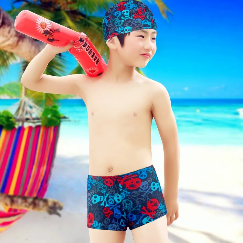 Профессиональные плавки и шапочка для мальчиков-cuhk плоский уголок детей |