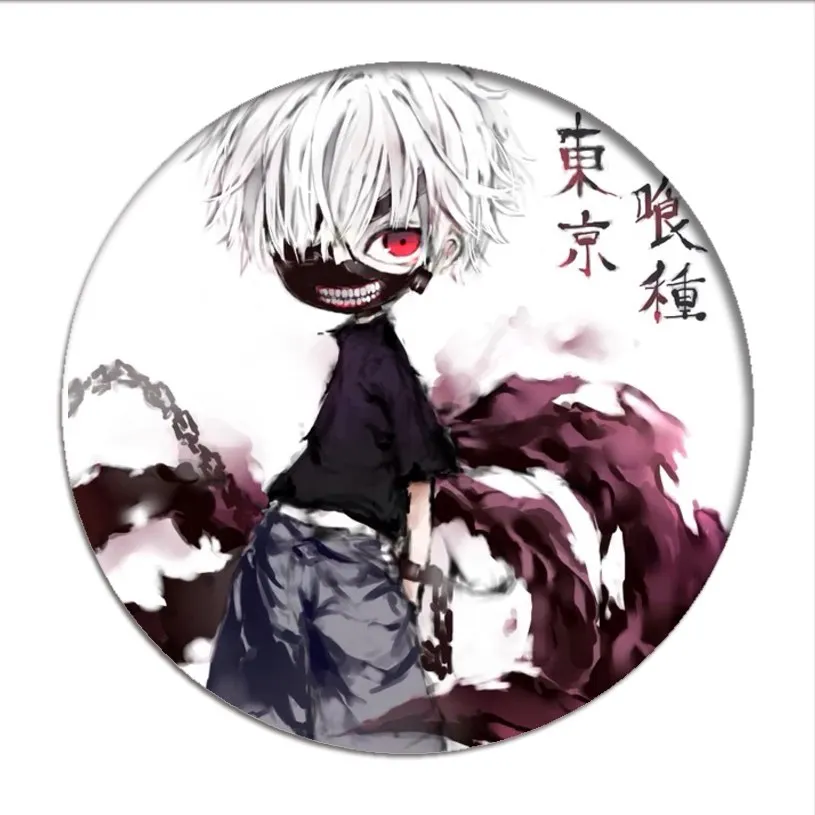 

1pcs Tokyo Ghoul Cosplay Kaneki Ken Badge Kirishima Toka Brooch Pins Collections Q Version Badges for Backpacks Button Clothes