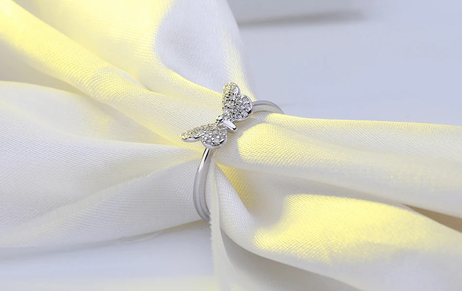 Effie queen 925 пробы Серебряное женское кольцо с бабочкой с AAA блестящим цирконием женские кольца s925 хорошее ювелирное изделие TSR59