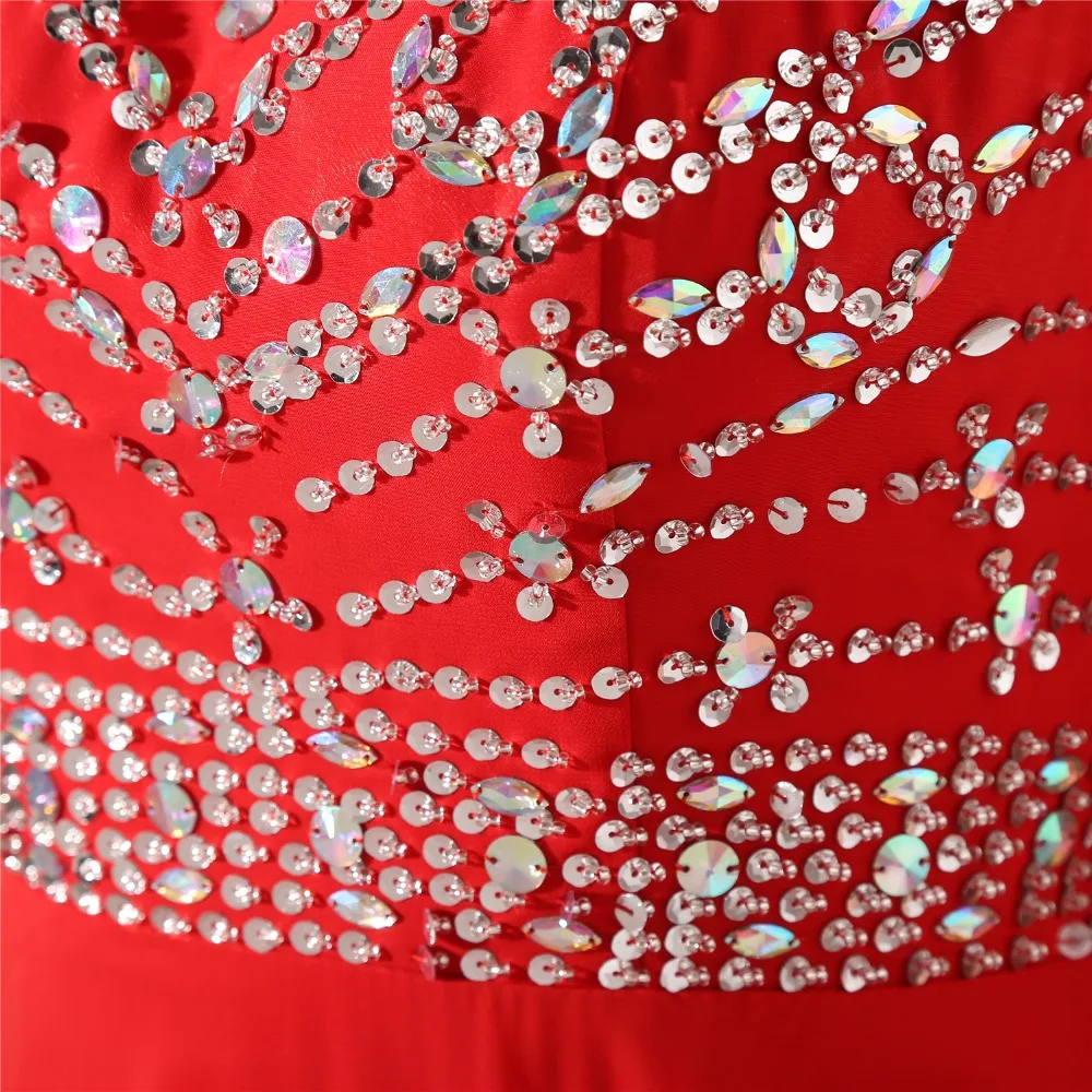 Очаровательные красные шифоновые длинные платья подружки невесты jaevini 2019 с