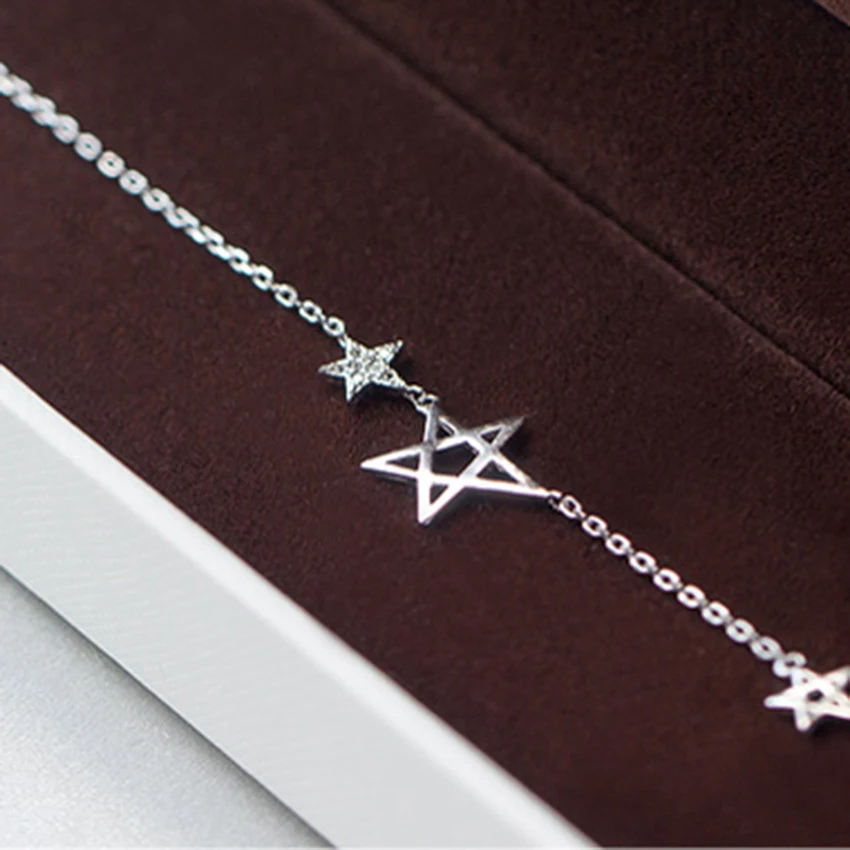 Kinitial Циркон Морская звезда браслеты ювелирные изделия Геометрическая цепь Шарм