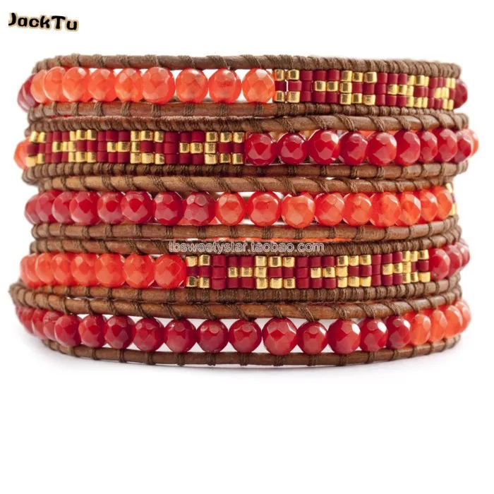 

coral beads seed beads wrap bracelet for woman new style bracelet