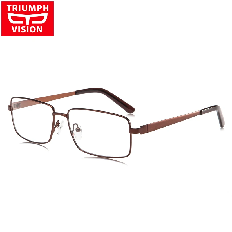 TRIUMPH VISION прямоугольные тонкие металлические очки в оправе ультралегкие по