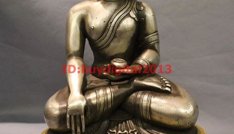 11 &quotТибетский буддистский храм старое серебро 24K золото Шакьямуни Амитабха
