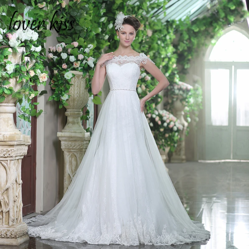 Любовник Поцелуй Vestido De Noiva 2021 блеск с украшением в виде кристаллов круглый вырез