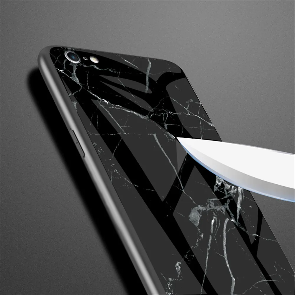 Чехол из мраморного стекла для iPhone 7 6 S 8 Plus чехол Coque X XS MAX XR роскошный закаленного |