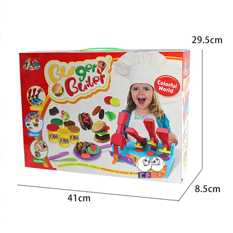 New Burger Builder Colour Clay Dough DIY Handmake Set Pottery Playdough Toys Gift For Children | Игрушки и хобби