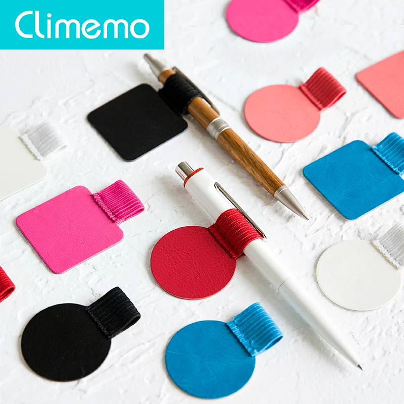 3 шт./лот Climemo фирменный зажим для ручек, держатель для ручек из искусственной кожи, самоклеящийся карандаш, эластичная петля для блокнотов, журналов, клипбордов