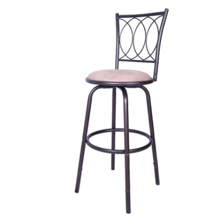 

H 75cm Etro Iron Retro Bar Chair Top Dining Chair Swivel Bar Chair with Backrest and Leather Seat Bar Furniture