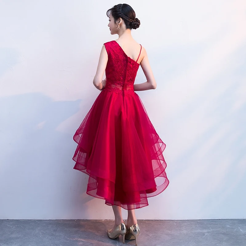 Robe de soiree красное элегантное кружевное вечернее платье без рукавов вечерние платья с коротким передом и длинной спинкой платья для выпускного вечера