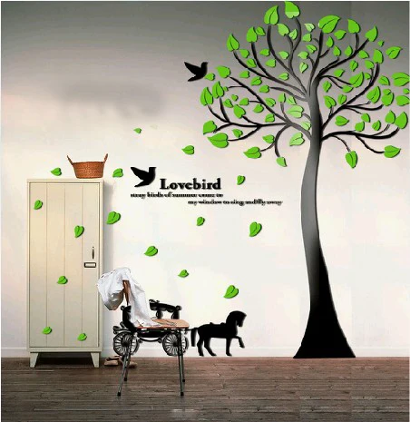 Резиновые акриловые Трехмерные настенные наклейки с деревом для гостиной