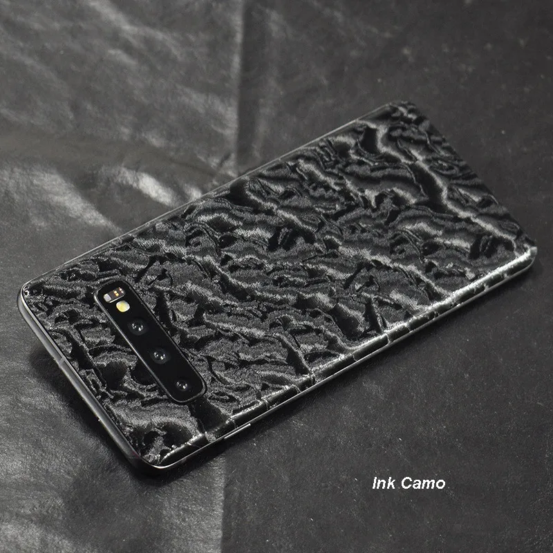 Ink Camo 3D углеродного волокна кожи Защитная пленка Обёрточная бумага кожи Телефон Назад пасты фильм Стикеры для SAMSUNG Galaxy S10 плюс S10e S9 s8+ Примечание 8 9 - Цвет: Ink Camo