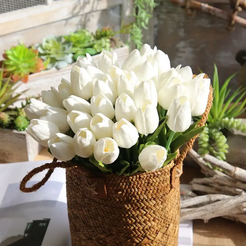 Искусственные тюльпаны цветы искусственная кожа Флорес Para Decora O мини тюльпан для