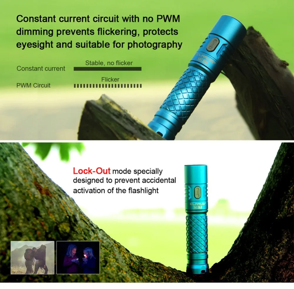 KLARUS Mi7 CREE XP-L HI V3 светодиодный 700 люмен Мини-подсветка АА Мини светодиодный фонарь для повседневного использования с батареей АА