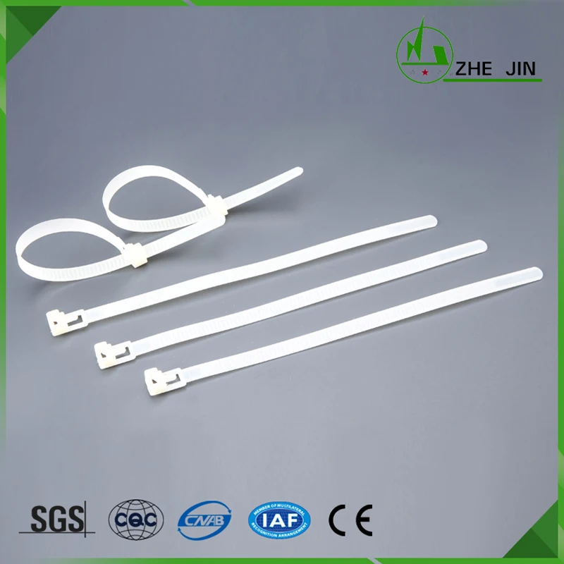 

ZHEJIN (100pcs) ZJ-8*400MM 16" Nylon Releasable Nylon Cable Ties Zips-Natural-(width:7.2mm)